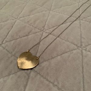 Brushed gold heart necklace